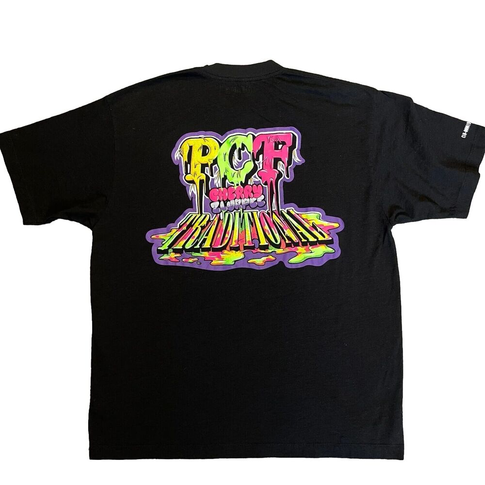 Traditional Brand T-Shirt Men’s Large Black Weed Cannabis T-shirt Graffiti PCF